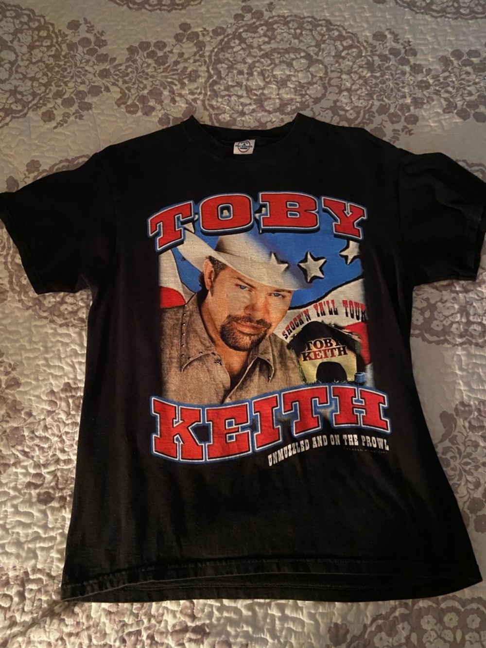 Toby Keith Shock'n Y'all Tour Vintage T-Shirt Black Delta Pro Weight Medium